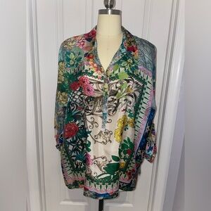 NWT Johnny Was JWLA Silk Tunic Top